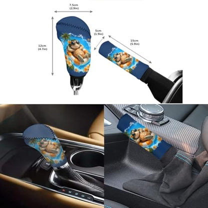 Forchrinse Hawaiian Sea Turtle Car Seat Covers 15 Pcs Auto Interior Cover Set with Steering Wheel Cover,Armrest Seatbelt Pads,Car Garbage Can,Coaster,Handbrake Gearshift Cover for SUVs Trucks - color: Hawaiian Sea Turtle Pattern