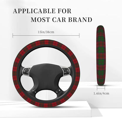 Thickened Elastic Steering Wheel Cover, Grant Clan Tartan Plaid Pattern Ultra, Soft, Breathable, Fit for Cars, SUVs, Trucks, Stylish Comfortable Grip - color: Grant Clan Tartan Plaid Pattern