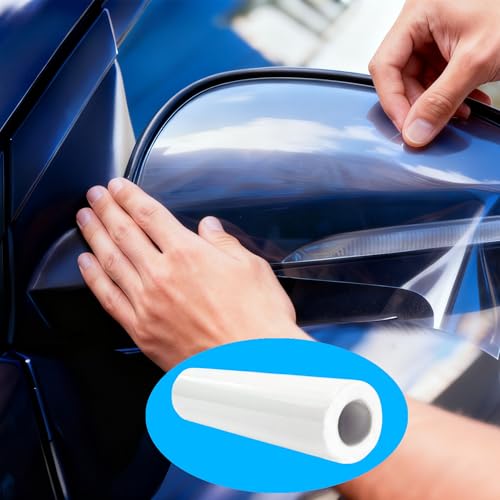 Car Door Protector - Universal Edge Guards Clear Protective Film Tape for Vehicle Interior Door Sill Protector De Puertas De Carro from Dog Scratching, Dirty Shoes, 7.87inch*10ft, Transparent