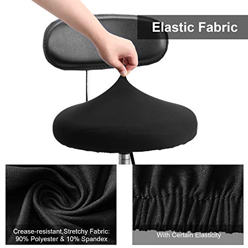 Tatuo Round Bar Stool Seat Covers Washable Stool Cushion Slipcover Elastic Bar Chair Covers for 14-17 Inch Chair (Black,4 Pieces) - color: Black