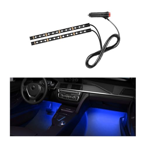 Car LED Strip Light, 24 LEDs RGB Neon Interior Atmosphere Lights, 12V Under Dash Ambient Night Light, Cigarette Lighter Auto Interior Decorative Lamp, Car Accessories (Blue) - color: Blue, size: 24 LED, Cigarette Adapter