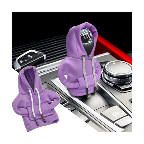 BELOMI Car Gear Shift Cover, Fashionable Hoodie Automotive Gear Shift Knob Protector, Mini Sweater Shirt Gear Shift Knob Cover, Universal Car Decor Accessories (Purple) - color: Purple, size: 1 Piece