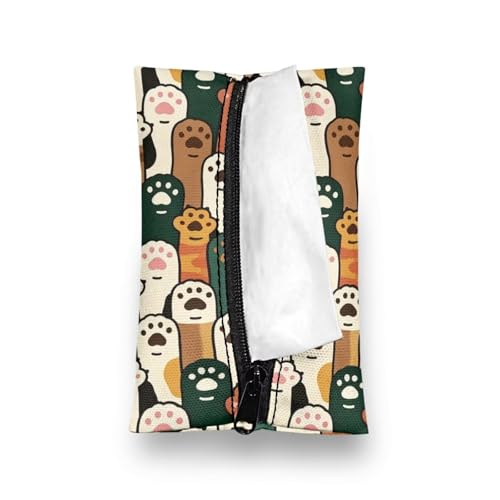 Cat Paw Mini Tissue Pouch, Tissue Packs Reusable Daily Items Holder Mini Bags for Coins Small Pouch Reusable Daily Items for Outdoors Shopping - color: Cat Paw 01