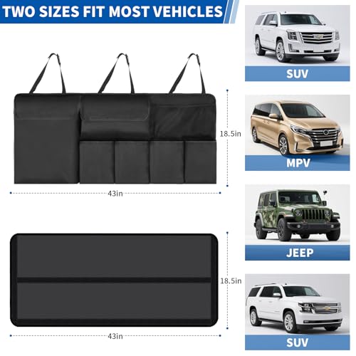 Car Trunk Organizer Backseat Hanging Organizer with Storage Pockets for Subaru Crosstrek, Forester, Outback, Ascent 2000-2024 2025 Car Accessories - color: Black, size: 43" x 18.5"