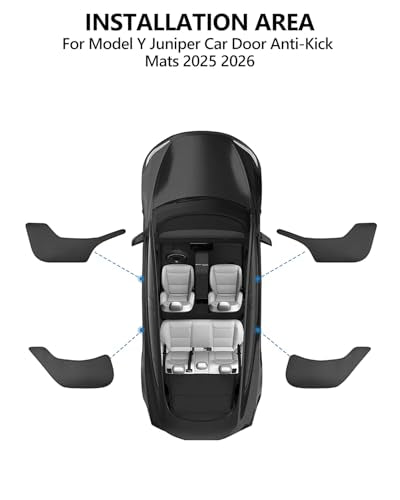 2026 Tesla Car Door Protector Model Y Juniper Anti Kick Pad Protector Anti-Dirty Mat Waterproof Dust Resistant Protector Cover Leather Pad Model Y Accessories 4PCS - size: Model Y Juniper Car Door Protector (Style 1)