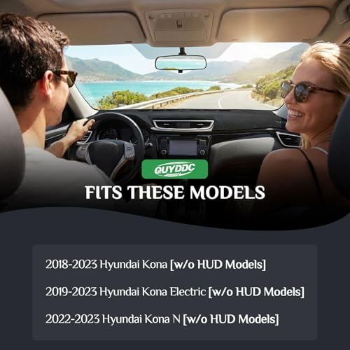 Dash Cover, Anti-Glare, Sun Protection, Dustproof, UV-Proof, Dashboard Covers, Interior Car Accessorie Fit for 2018-2023 Hy-undai Kona Electric N (Fits Vehicle Without HUD Models), Black - color: Black, size: Fit for 2018-2023 Hy-undai Kona Electric N