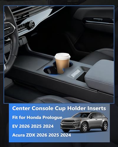 Cup Holder Inserts Compatible with Honda Prologue EV/Acura ZDX 2026 2025 2024, Non-Slip TPE Center Console Cup Holder Protector Organizer for Prologue EV/ZDX Interior Accessories - size: For 2024-2026 Prologue EV/Acura ZDX