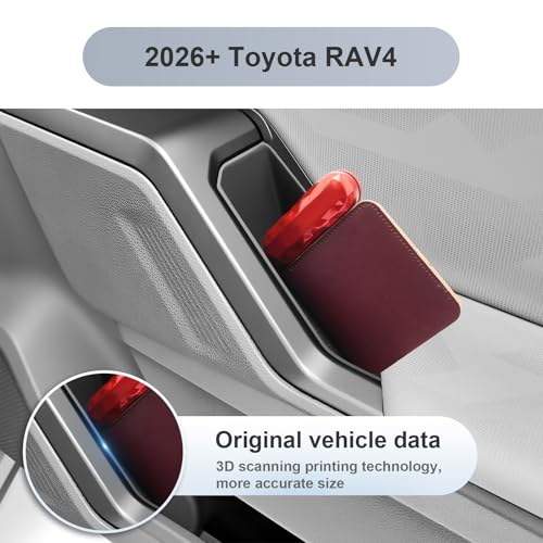 4Pack for 2026 Toyota RAV4 Door Side Storage Box for 2026+ Toyota RAV4 (LE/SE/XLE Premium/Woodland/XSE/Limited) Door Handle Organizer 2026 RAV4 Accessories Insert Glove Pallet (Front & Rear)