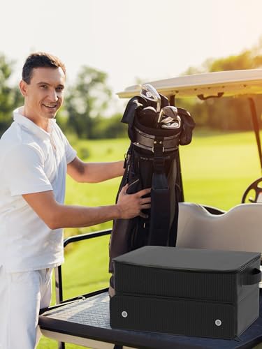 CAMPLAND 2 Layer Golf Bag, Waterproof Golf Locker for 2 Pair Shoes, Durable Golf Trunk Storage for Balls, Tees, Clothes, Gloves, Accessories, Golf Gifts