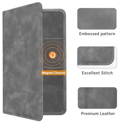 CoBak Car Registration and Insurance Holder - Vehicle Glove Box Car Organizer,Auto Truck Comparment Accessories Case with Magnetic Closure for Driver License,Cards - color: L-Stone Gray