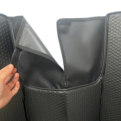 GWUSKDT Car Windshield Sunshade-Thicken 5-Layer Bubble Block Heat and Sun UV Rays,Front Windshield Sun Shade- Keeps Your Vehicle Cool - 58 x 27.5 Inch new Upgraded (New Black)