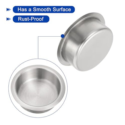 uxcell 2 Pcs 201 Stainless Steel Drop-in Cup, 1.6" x 4.6" Drink Can Holder Poker Table Cup Holder Insert for Sofa Boat Car Marine, Silver - size: 1.6" x 4.6"