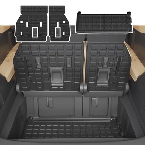 Cargo Mat Compatible with 2021-2025 2026 Toyota Sienna 7&8 Seats Cargo Liner Cargo Mat Trunk Mat Trunk Liner Back Seat Cover 2024 Sienna Accessories (Upgrade Trunk Mat+Backrest Mats) - style: For Toyota Sienna | 2021-2026