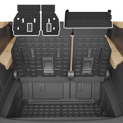 Cargo Mat Compatible with 2021-2025 2026 Toyota Sienna 7&8 Seats Cargo Liner Cargo Mat Trunk Mat Trunk Liner Back Seat Cover 2024 Sienna Accessories (Upgrade Trunk Mat+Backrest Mats) - style: For Toyota Sienna | 2021-2026