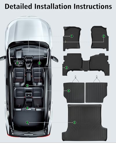Floor Mats Custom for Toyota 4Runner 1996 1997 1998 1999 2000 2001 2002 Trunk Mat & Backrest Mat All Weather TPE Rubber Cargo Liner Full Set Floor Liners for 3rd Gen 4Runner Accessories, Black - size: For 4Runner 1996-2002 All Mats