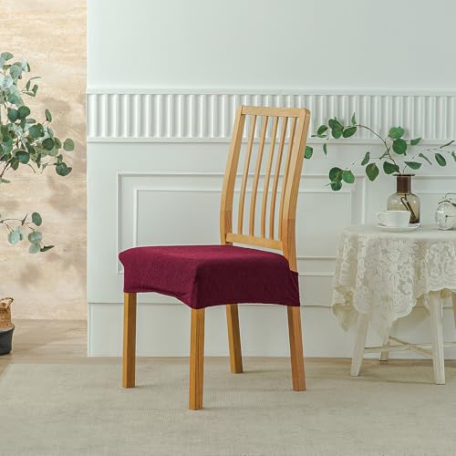 CRFATOP Jacquard Dining Room Chairs Seat Covers Set of 4 with Soft Bench Chair Cover Stretch Kitchen Chair Slipcover Washable Seat Cushion Slipcover Protector for Hotel Ceremony Banquet Wedding,B03 - color: Jacquard B03