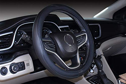 Mayco Bell 2019 New Microfiber Leather Car Extra Large 17 18 19 20 Inches Steering Wheel Cover for Big Trucks(17'', Black) - color: Black, size: 17''