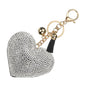 PATIKIL Rhinestone Keychains for Women, Cute Bling Heart Shape Purse Charm for Bag Handbags Car Keys - color: Gold-black White