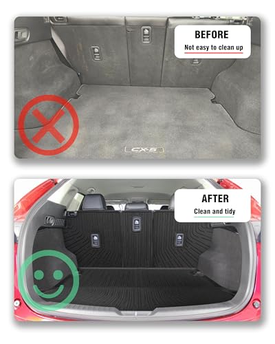 Cargo Liner Compatible with 2023-2025 Mazda CX-5 Trunk Mat Cargo Mat Back Seat Cover Protector Dog Liner Pet Mat Cargo Trunk Liner(Backrest Mats+Trunk Mat) (for CX-5) - size: FOR CX-5 2023-2025