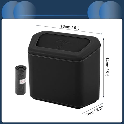 Car Trash Can Car Door 6.3" Length 2.8" Width 5.5" Height Auto Trash Bin Plastic Black Hanging - color: Black