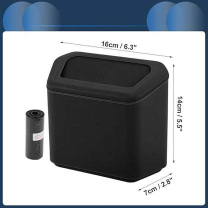 Car Trash Can Car Door 6.3" Length 2.8" Width 5.5" Height Auto Trash Bin Plastic Black Hanging - color: Black