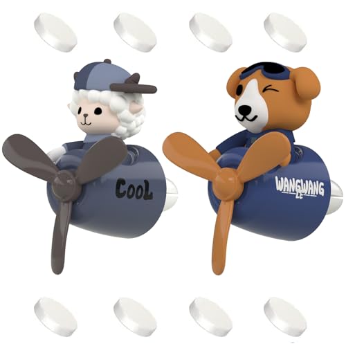 2 Pcs Pilot Car Air Fresheners, Cute Dog Car Vent Clip Air Freshener with 8 Fragrant Tablets Automotive Air Outlet Fan Diffuser, Automotive Interiors Vent Decoration (Dog+Sheep) - color: Dog+Sheep