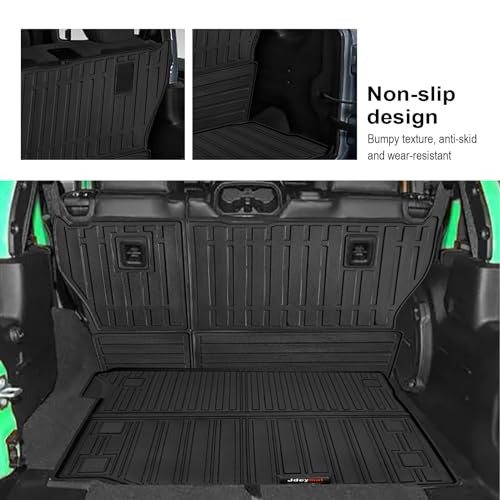 for 2018-2025 2026 Jeep Wrangler JL 4 Door Floor Mats Trunk Cargo Liner Backrest Mat Set All Weather TPE Rubber Protection Mat Wrangler Accessories (for 2018-2026 Jeep Wrangler JL 4 Door Full Set) - color: for 2018-2026 Jeep Wrangler JL 4 Door Full Set