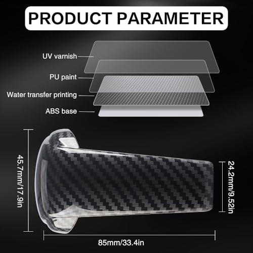 Car Interior Gear Shift Knob Cover Accessories for Mazda CX-5 3 6 CX-3 CX-9 2014-2023 Auto Trim Protector Cap-Carbon Fiber Grain