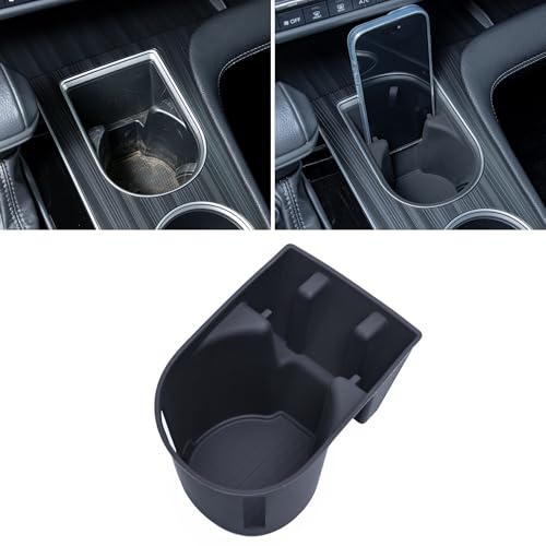 TOPINSTALL 2-in-1 Cup Holder with Phone Mount for 2021-2026 Toyota Sienna, Center Console Silicone Cup Holder Insert, Non-Slip, Dustproof, Waterproof, Anti-Noise, Car Interior Accessories for Sienna