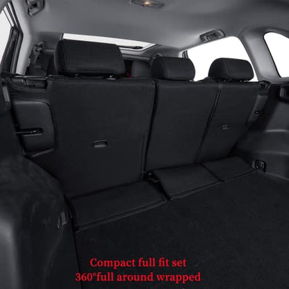 Custom Seat Covers Compatible with Select Toyota RAV4 LE 2013 2014 2015 2016 2017 2018 Models (Black,Full Set) - color: Black, size: 2013-2018 RAV4 LE