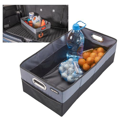 High Road CargoCube Car Storage Bin - Leakproof Car Trunk Storage Organizer with Metal Handles and Front Mesh Pocket, 12x24 Inches - Single pack