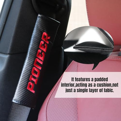 KAELTHAS 2 PCS Car Seat Belt Cover Pad Compatible with Pioneer 520 700 1000 Carbon Fiber Look UTV SSV Seat Belt Cover Strap Pads Cushions Comfortable Driving Interior Accessories