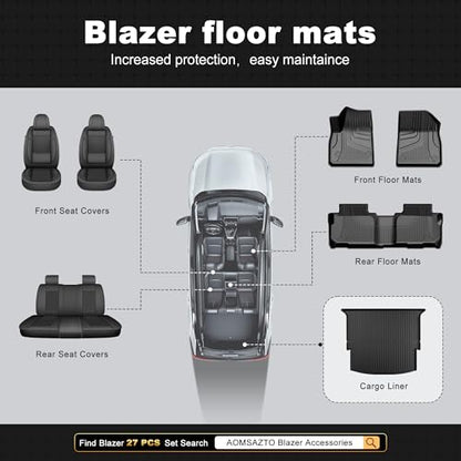 AOMSAZTO Cargo Liner for 2019-2025 2026 Chevy Blazer - All Weather Protection Trunk Mat Waterproof Custom Fit Car Accessories for Chevrolet Blazer (Not for EV) - size: Blazer 2019-2026