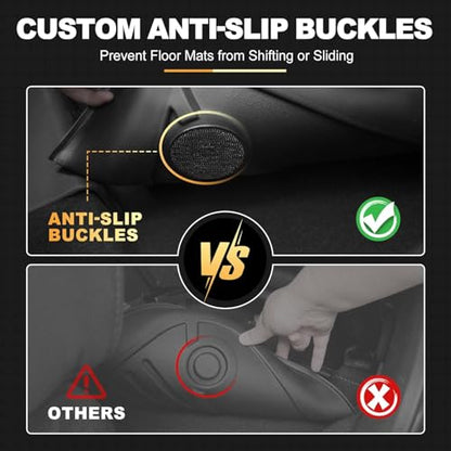 AOMSAZTO Floor Mats Fit for 2008-2017 Buick Enclave (Only for 2nd Row Bucket Seats Models) Custom Fit All Weather TPE Floor Liners Accessories for Buick Enclave, Black - style: (2) 2008-2017 Enclave | Floor Mats
