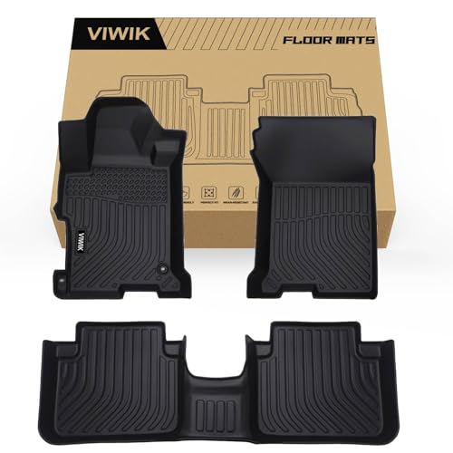 VIWIK Floor Mats for Honda Accord 2013 2014 2015 2016 2017, Automotive All Weather Car Mats for 2013-2017 Accord TPE Rubber Floor Liners Front & Rear Non-Slip Odorless - style: Fit for 2013-2017 Honda Accord