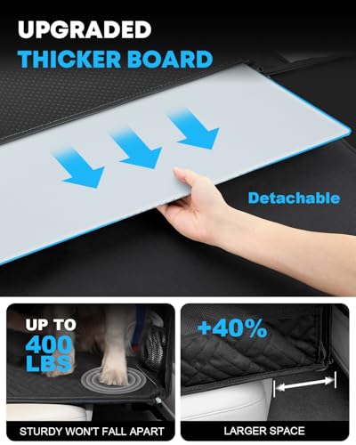 Kohree Dog Car Seat Cover for Medium Large Dogs, Hard Bottom Dog Car Seat Cover for Back Seat Waterproof 600D Car Hammock for Dogs Pet Back Seat Extender for Cars SUV Truck - Upgraded Version - size: M: Double Seat
