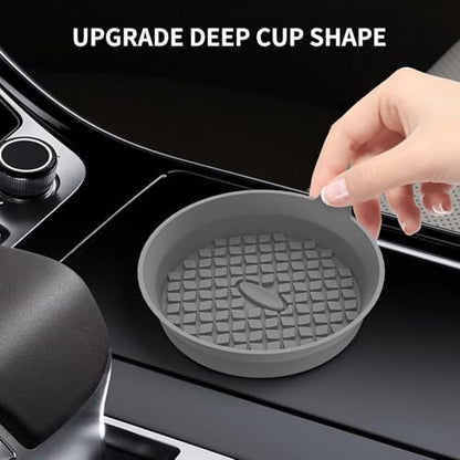 ME.FAN Car Cup Holder Coasters [4 Pack] Silicone Cups Mats, Automotive Universal Non-Slip Recessed Interior Accessories Dark Grey - color: 4pack-dark Grey