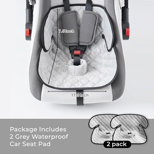 2 Pack Waterproof Piddle Pads Carseat Potty Training Car Seat Protector Waterproof Car Seat Liner Cover to Prevent Pee - color: Grey-2 Packs
