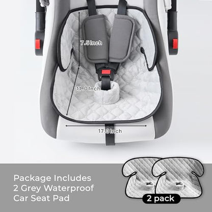 2 Pack Waterproof Piddle Pads Carseat Potty Training Car Seat Protector Waterproof Car Seat Liner Cover to Prevent Pee - color: Grey-2 Packs