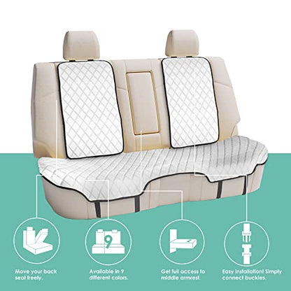 FH Group Car Seat Cushion Neosupreme Automotive Seat Cushions - Universal Fit, Rear Car Seat Cushion, Car Seat Cushions with Non-Slip Silicone Backing for SUV, Sedan, Van Rear Set White - color: White, style: Rear Bench