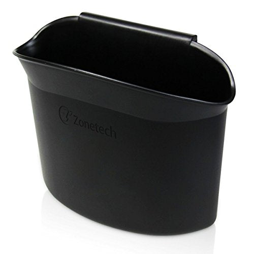 ZONETECH Portable Hanging Mini Car Garbage Can – Classic Black Trash Container - Premium Quality Automotive Universal Compact Traveling Wastebasket for Vehicle,Office, Home (1-Pack) - color: 1-Pack