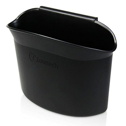 ZONETECH Portable Hanging Mini Car Garbage Can – Classic Black Trash Container - Premium Quality Automotive Universal Compact Traveling Wastebasket for Vehicle,Office, Home (1-Pack) - color: 1-Pack