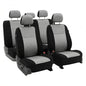 FH Group Universal Car Seat Covers Full Set for SUV Truck Sedan Vans | 3D Textured Breathable Fabric Seat Cover Set with Airbag Compatible Split Bench Protector Interior Upgrade - Gray/Black