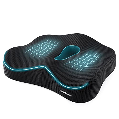 Memory Foam Seat Chair Cushion for Relieves Back Sciatica Pain Tailbone Pain Coccyx Degenerating Disc Orthopedic Osteoarthritis Prostate Cushion Low Back Pain Cushion Hip Shaping (Black mesh) - color: Black Mesh