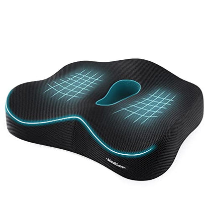 Memory Foam Seat Chair Cushion for Relieves Back Sciatica Pain Tailbone Pain Coccyx Degenerating Disc Orthopedic Osteoarthritis Prostate Cushion Low Back Pain Cushion Hip Shaping (Black mesh) - color: Black Mesh