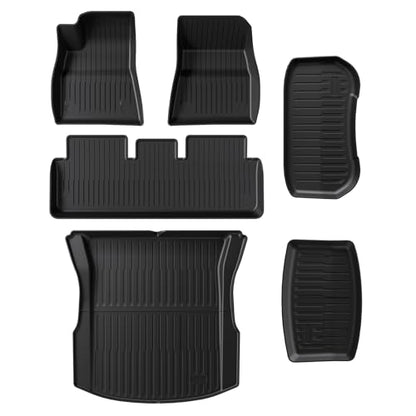 2021-2023 Tesla Model 3 Highland Floor Mats, Custom-Fit All-Weather TPE Full Set with Cargo Liner & Trunk Mat Accessories (2021-2023 Model 3 Full Floor Mat Kit Set of 6) - size: Floor Mats for 2021-2023 Model 3| 6PCS
