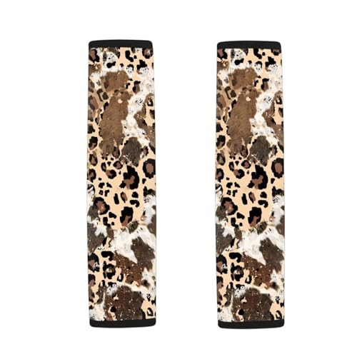 Dolyues Cheetah Seat Belt Cushion Shoulder Strap Cow Leopard Print Cute Seatbelt Covers for Women Universal Fit for SUV Truck Sedan Car Accessories 2 PCS - color: Cow Leopard Print