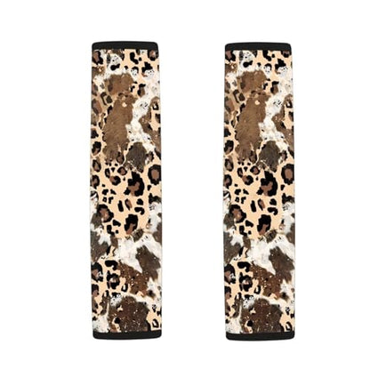 Dolyues Cheetah Seat Belt Cushion Shoulder Strap Cow Leopard Print Cute Seatbelt Covers for Women Universal Fit for SUV Truck Sedan Car Accessories 2 PCS - color: Cow Leopard Print