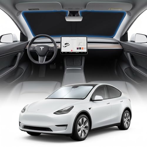 for Tesla Model 3/Y Sun Shade Windshield Cover - Custom Fit 3/Y Accessories 2016-2025 2026 Sunshade Foldable UV Protection & Heat Shield Sun Visor Accessories - size: For Te sla Model 3/Y 2016-2026