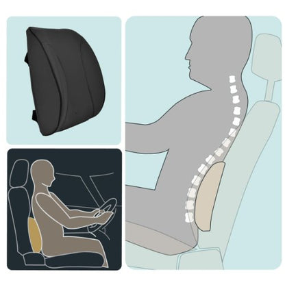 BDK BS-300-BK Durable Foam Lumbar Support 3D Balanced Firmness Cushion-Lower Back Pain Relief-Best for Office Chair, Car Seat, Recliner, Black - color: Black